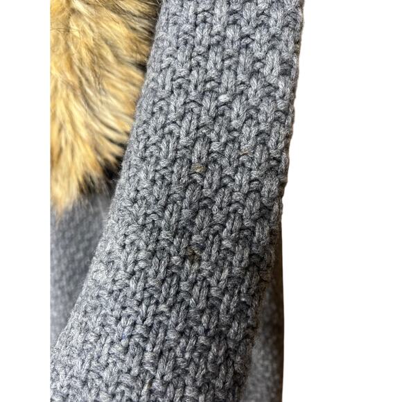 Joie Wool Yak Faux Fur Cozy Sweater Open Cardigan Gray Size Small - Picture 5 of 6